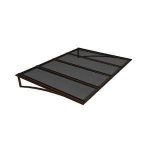 Toldo Fixo Policarbonato Alveolar Fume - 2,50m X 1,00m - Estrutura Bronze