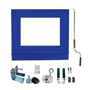 Toldo Cortina Azul C/ Visor - 3,70m X 2,20m - Kit Completo