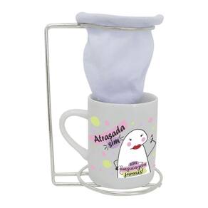 Caneca De Porcelana com Coador Flork - Atrasada