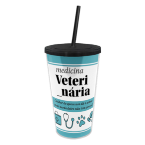 Copo Canudo Profissões - Medicina Veterinária