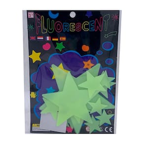 ADESIVO BRILHA - Estrelas Fluorescentes (12 unidades)