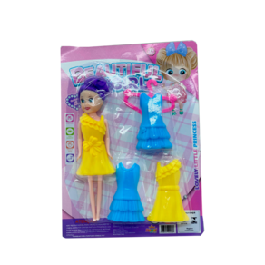 Boneca Na Moda 2 - Com Vestidos Azul e Amarelo (24 Unidades)