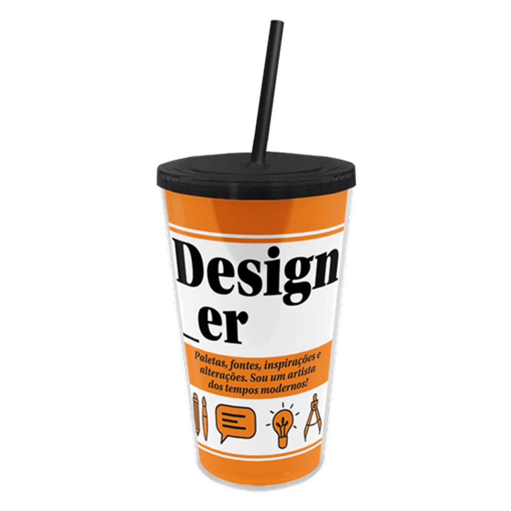 Copo Canudo Profissões - Designer