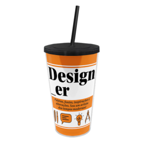 Copo Canudo Profissões - Designer