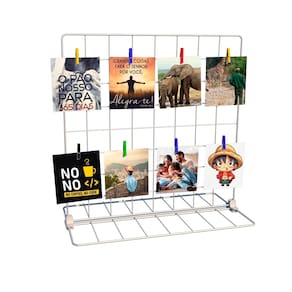 Memory Board de Mesa Painel de Fotos e Recados Decoração Quarto Escritório 40x40 com Prendedores