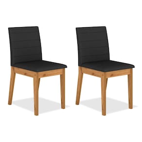 Kit 2 Cadeiras Estofadas índia Cinamomo/preto - Móveis Arapongas