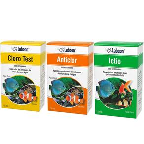 Kit tratamento água de aquário: Teste de cloro, Anticlor eIctio Labcon