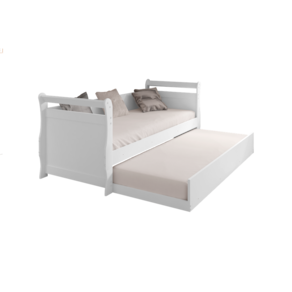 Cama Babá Solteiro Infantil Com Auxiliar  Mdf Branco