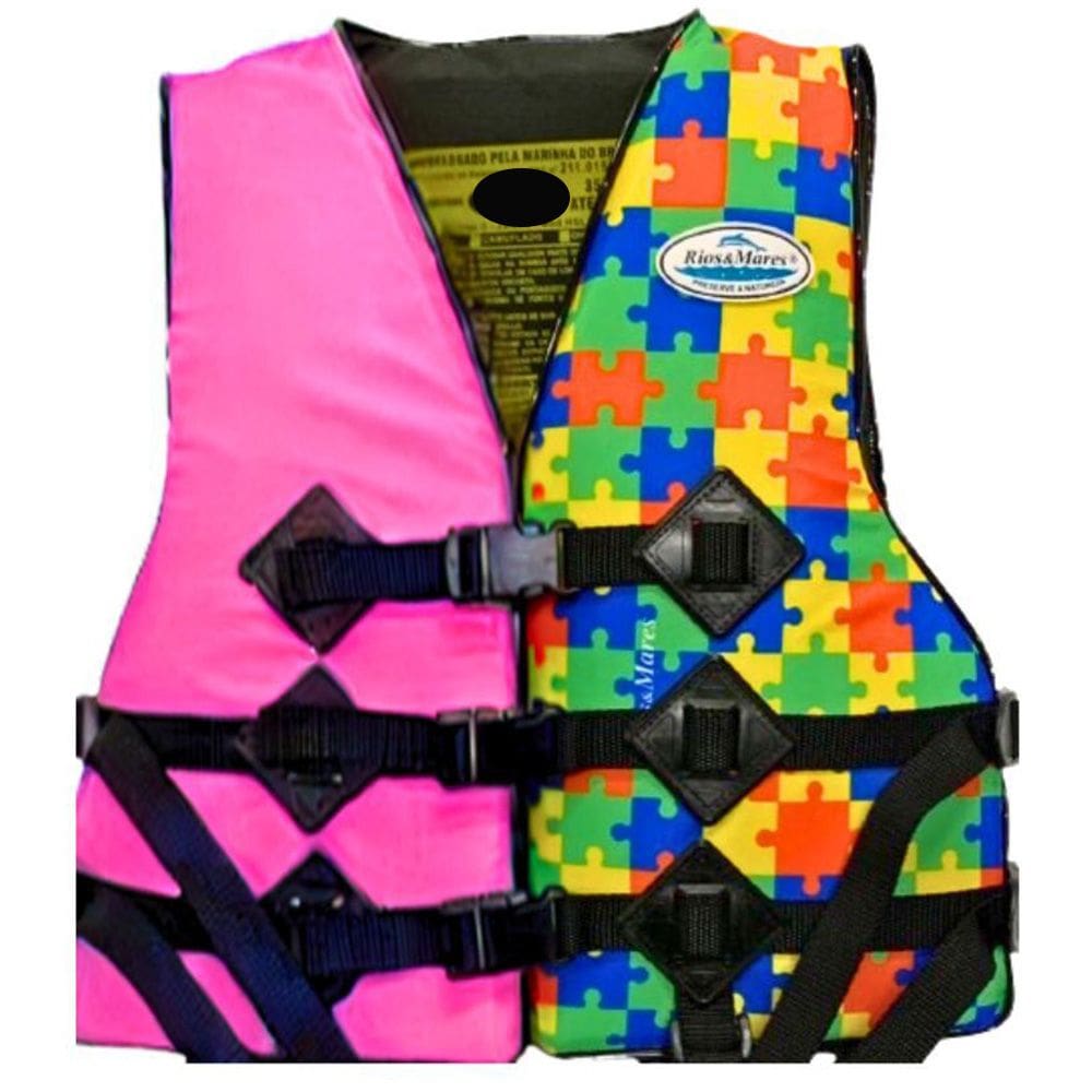 Colete Salva Vidas Classe V TEA: Tamanho M 35Kg a 55Kg Homologado Espectro Autism