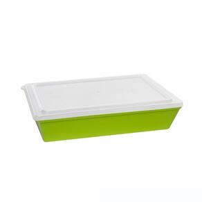 Travessa Stillo Retangular Com Tampa 5l Verde Em Polipropileno Linha Tropical Vem
