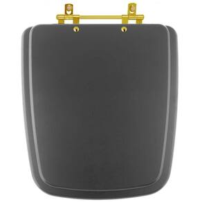 Assento Sanitário Boss Noir Preto Fosco para vaso Incepa Com Ferragem Dourada