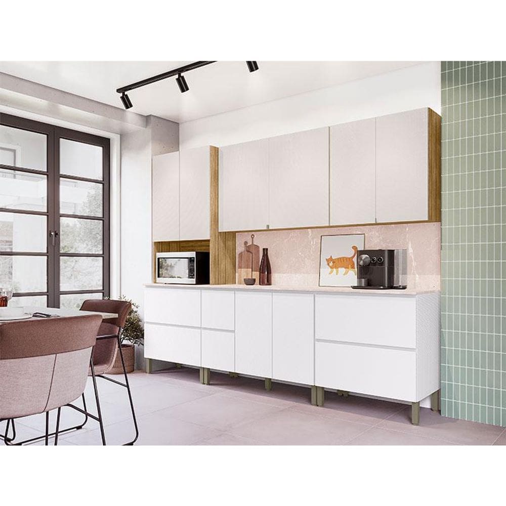 Cozinha Modulada Ambiente Art 7 Peças Freijó Ártico Soft – Kits Paraná