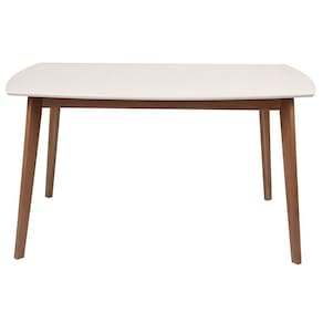 Mesa de Madeira Maciça e Mdf L135 X P 90 X Alt 77 Linea Natural/OffWhite