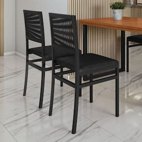 Kit com 02 Cadeiras para Sala de Jantar Barcelona Preto