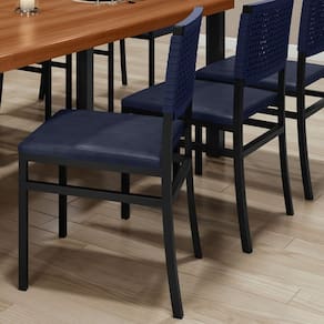 Kit com 02 Cadeiras para Sala de Jantar Madri Preto/Azul