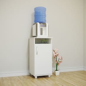 Balcão 0,40 com Porta e Suporte para Água Agne . Branco