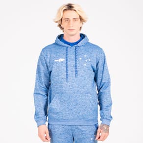 Moletom Masculino Cruzeiro Oficial Fechado Mescla Azul