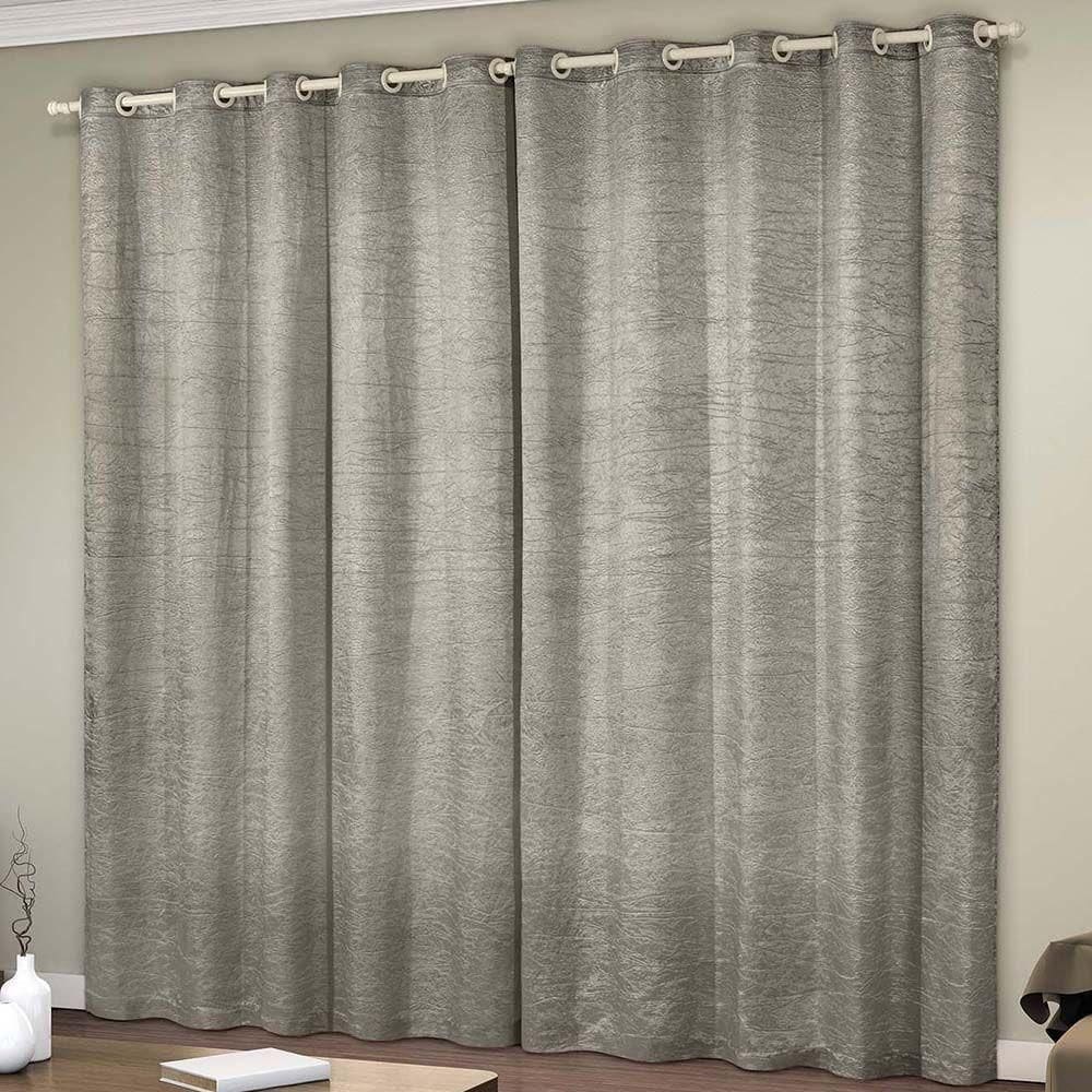 Cortina Glamour Cetim Amassado 2,00m X 1,70m Sala Quarto Varão 2m - Fendi