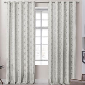 Cortina Dalia Jacquard Estampado Floral 2,00m X 1,70m Sala Quarto Varão 2m - Bege