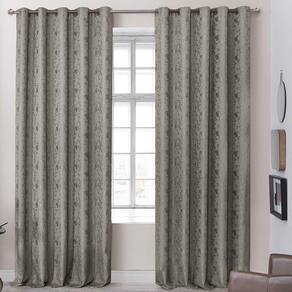 Cortina Dalia Jacquard Estampado Floral 2,00m X 1,70m Sala Quarto Varão 2m - Marrom