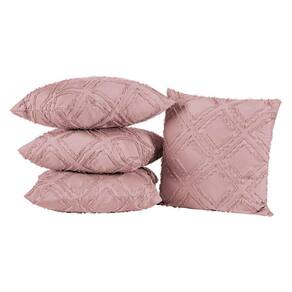 Kit 4 Almofadas Cheias Para Sofá 45x45cm Katarine Micro Percal 300 Fios - Rosê