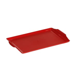 Bandeja Square Retangular 23x35 Vermelha Em Polipropileno Linha Tropical Vem