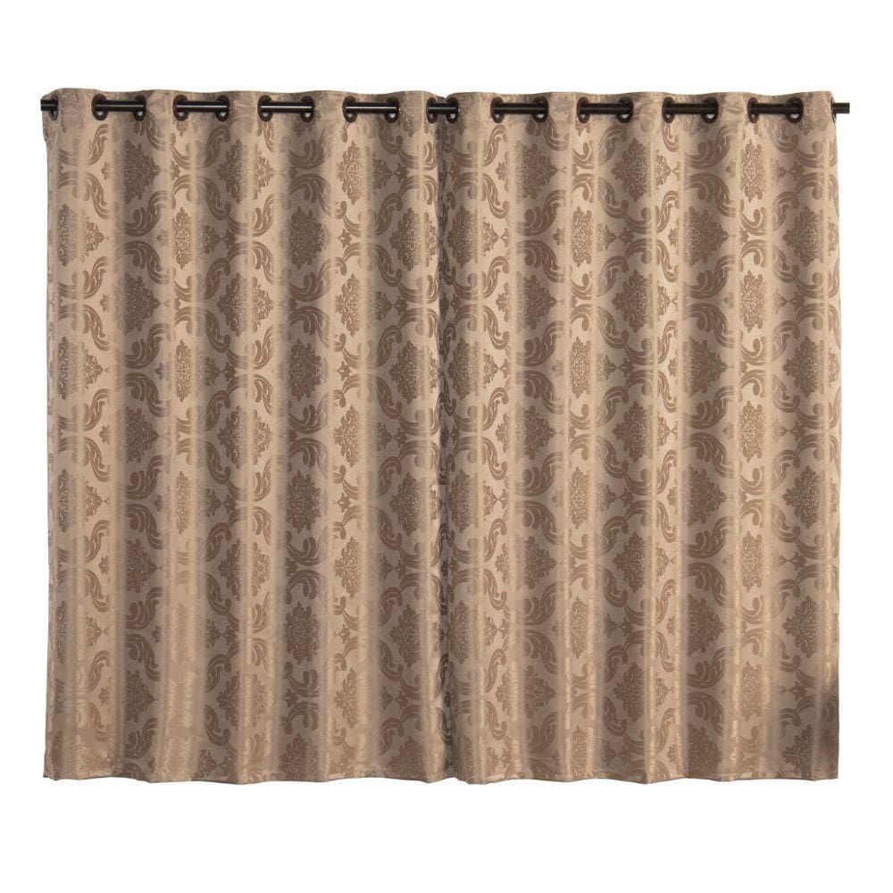 Cortina Jacquard 2,0 X 1,7m Sala Quarto Bege