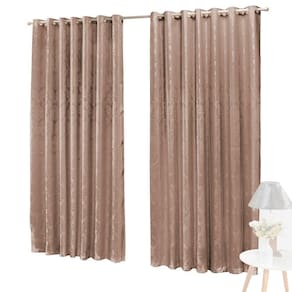 Cortina Jacquard 3,0 X 2,7m Sala Quarto Bege
