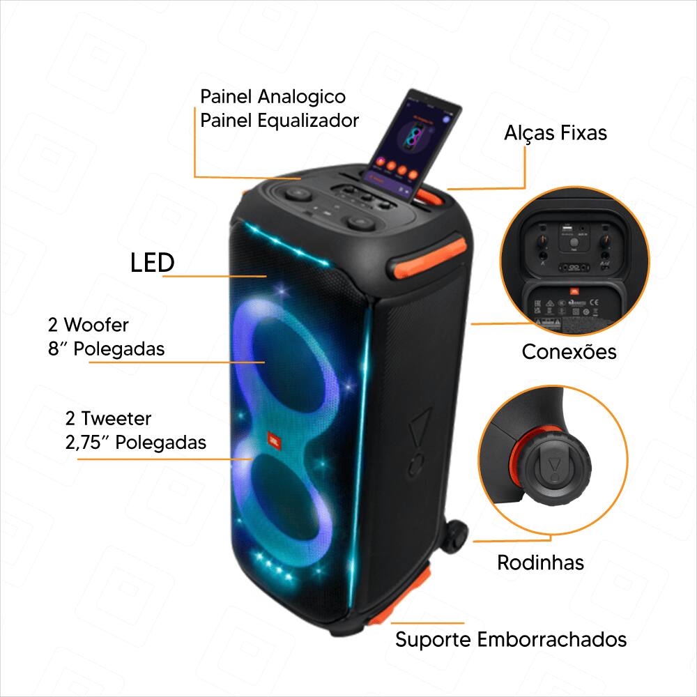 Caixa de Som Portátil JBL Partybox 710 | Casas Bahia