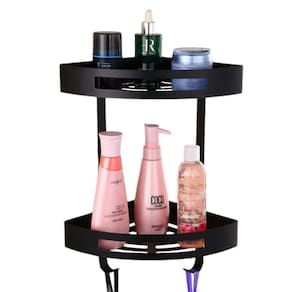 Suporte De Canto Parede Banheiro Box 2 Prateleiras Organizador Porta Shampoo Condicionador
