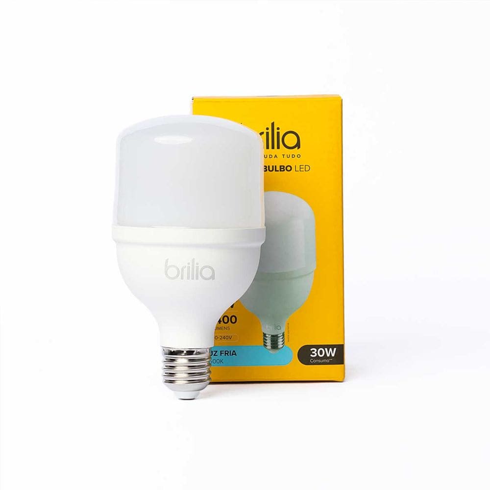 Lâmpada LED Super Bulbo 30W Bivolt 6500K Frio E27 Brilia