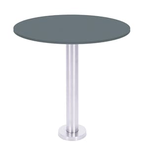 Mesa Beta Fixa Inox 71,50 cm (Alt) Disco Redondo Tampo MDP Redondo 80 cm (Larg) x 2,50 cm (Alt) Grafito
