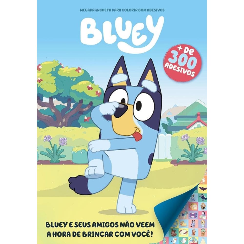 Bluey Megaprancheta para Colorir com Adesivos 01