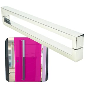 Puxador Portas Duplo Aço Inox Polido Hércules 1,5 m para portas: pivotantes/madeira/vidro temperado/porta alumínio e portões