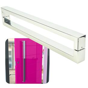 Puxador Portas Duplo Aço Inox Polido Hércules 1,2 m para portas: pivotantes/madeira/vidro temperado/porta alumínio e portões