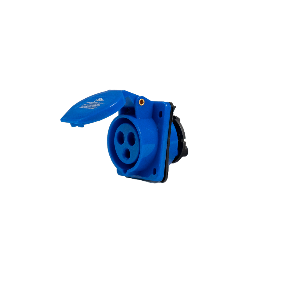Tomada Embutir Industrial 2P+T 16A 6H 220V Azul