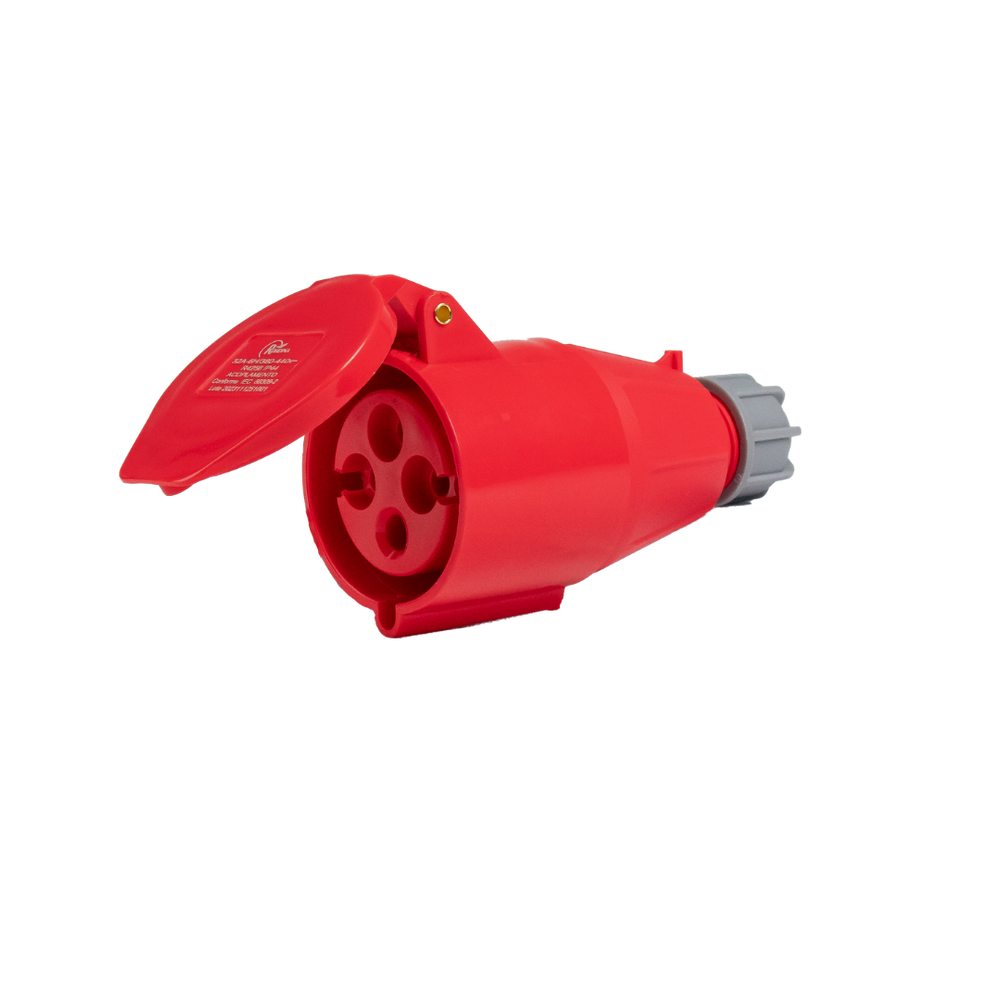 Acoplamento Móvel Industrial 3P+T 32A 6H 380V Vermelho