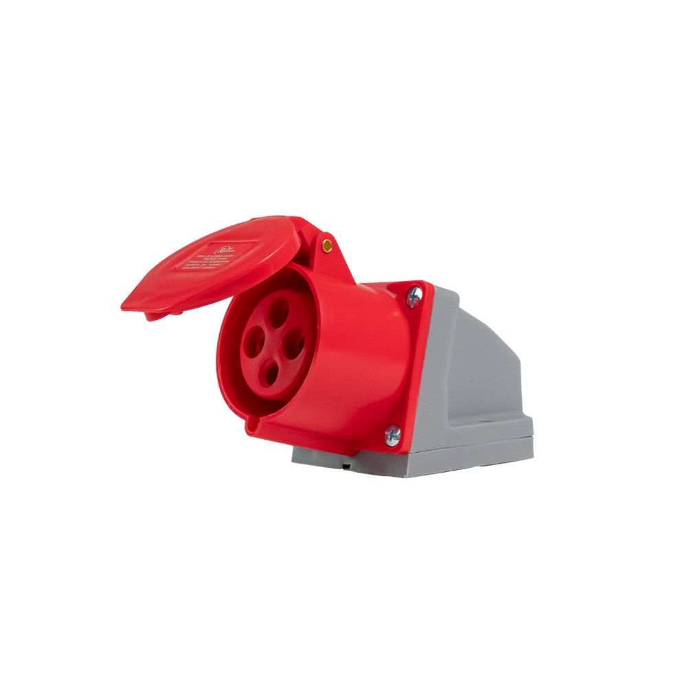 Tomada Sobrepor Industrial 3P+T 32A 6H 380V Vermelho