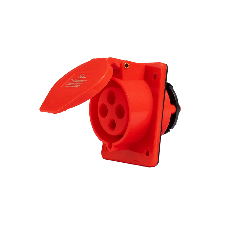 Tomada Embutir Industrial 3P+T 32A 6H 380V Vermelho