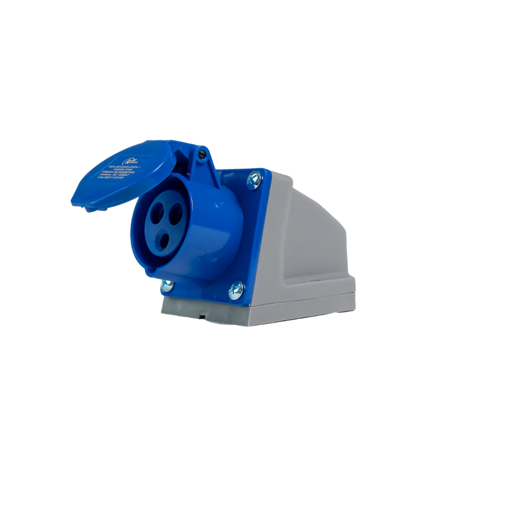 Tomada Sobrepor Industrial 2P+T 16A 6H 220V Azul