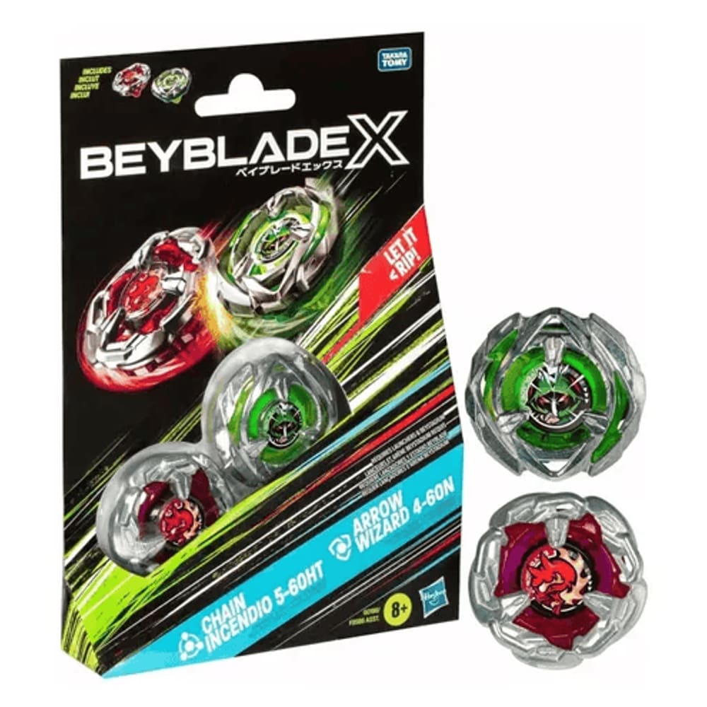 Jogo Piao - Beyblade X - Chain Incendio 5-60HT Arrow Wizard 4-60N HASBRO