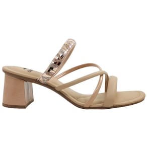 Tamanco Feminino Casual Dia a Dia Passeio Trabalho Salto Bloco Médio com Strass Conforto Dakota Y7671