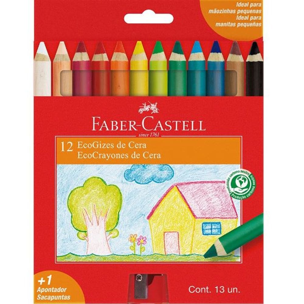 Giz de Cera Ecogiz 12 Cores Faber-Castell