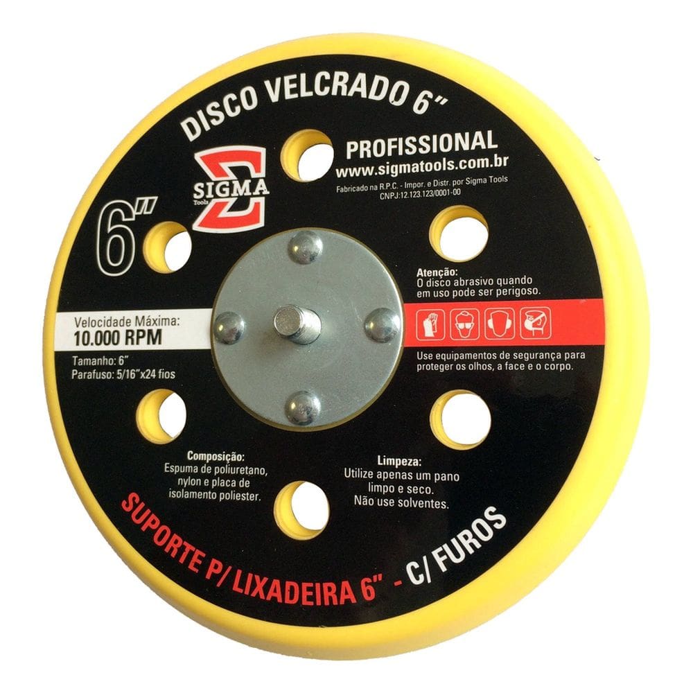 Disco Velcrado 6” C/ Furos 2.5cm X 14.7cm X 14cm