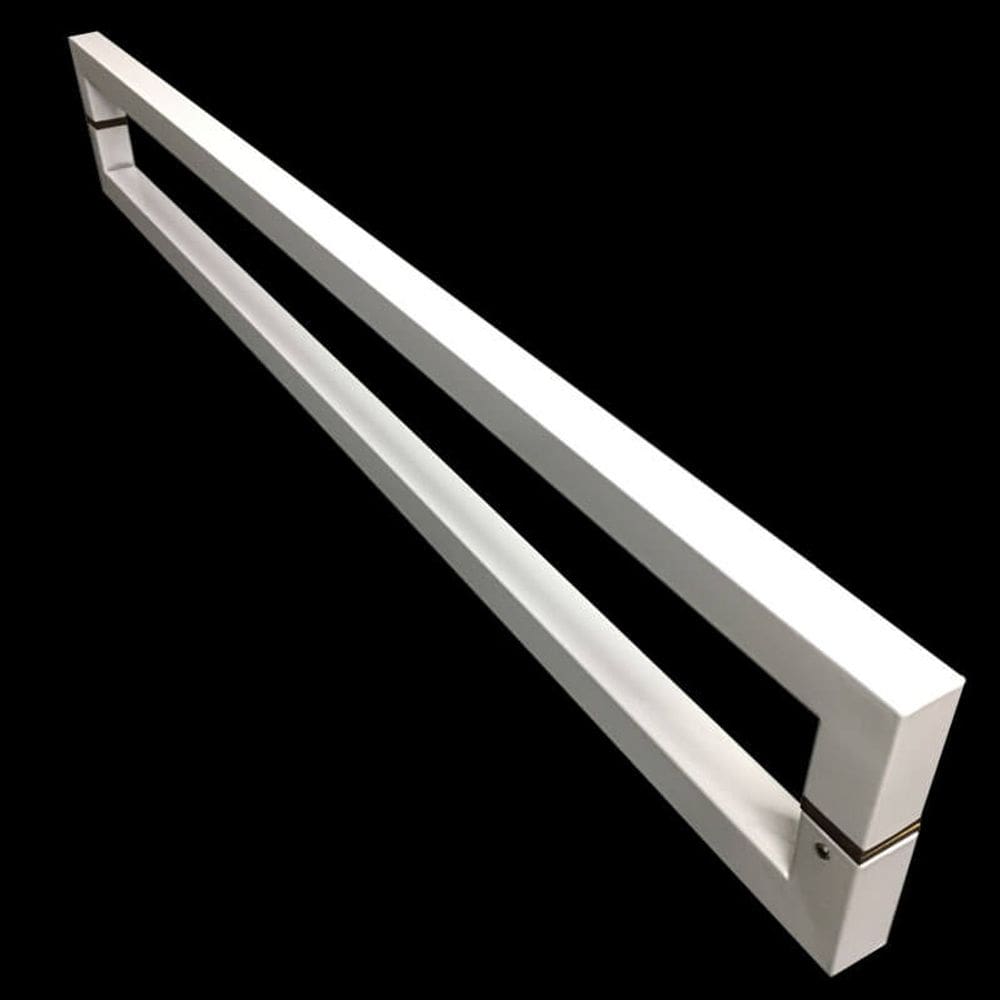 Puxador Portas Duplo Aço Inox Branco Slin 1 m para portas: pivotantes/madeira/vidro temperado/porta alumínio e portões