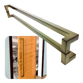 Puxador Portas Duplo Aço Inox Antique Ouro Velho Athenas 1,8 m para portas: pivotantes/madeira/vidro temperado/porta alumínio e portões