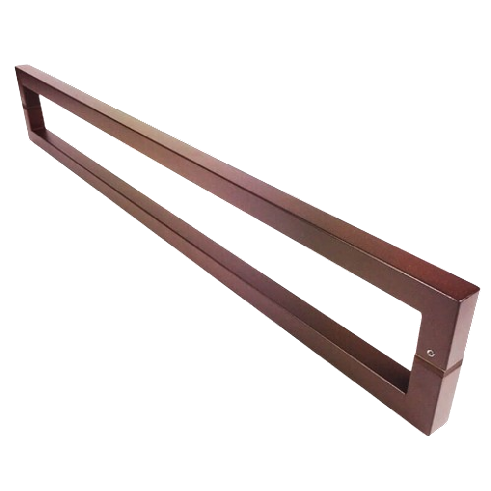 Puxador Portas Duplo Aço Inox Padrão Corten Slin 60 cm para portas: pivotantes/madeira/vidro temperado/porta alumínio e portões