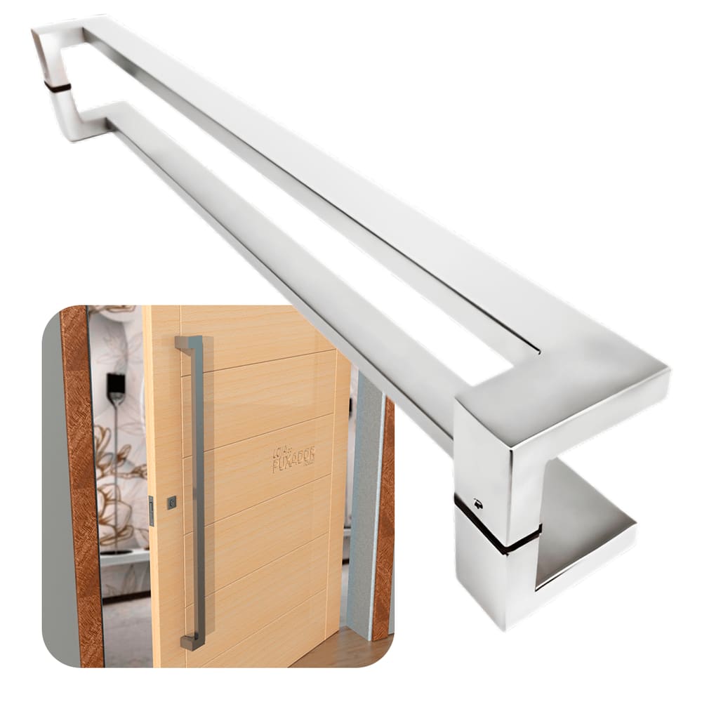Puxador Portas Duplo Aço Inox Escovado Grécia 2,0 m para portas: pivotantes/madeira/vidro temperado/porta alumínio e portões