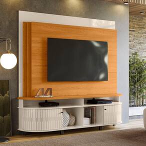 Painel Daytona Ripado para TV até 65 polegadas - Cinamomo/Off White - Madetec