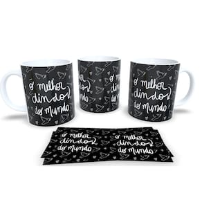 Caneca de Porcelana Branca Personalizada Coleção Dindo e Dinda